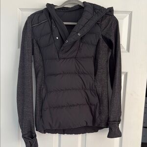 Lululemon Athletica Black and Gray Hooded Jacket